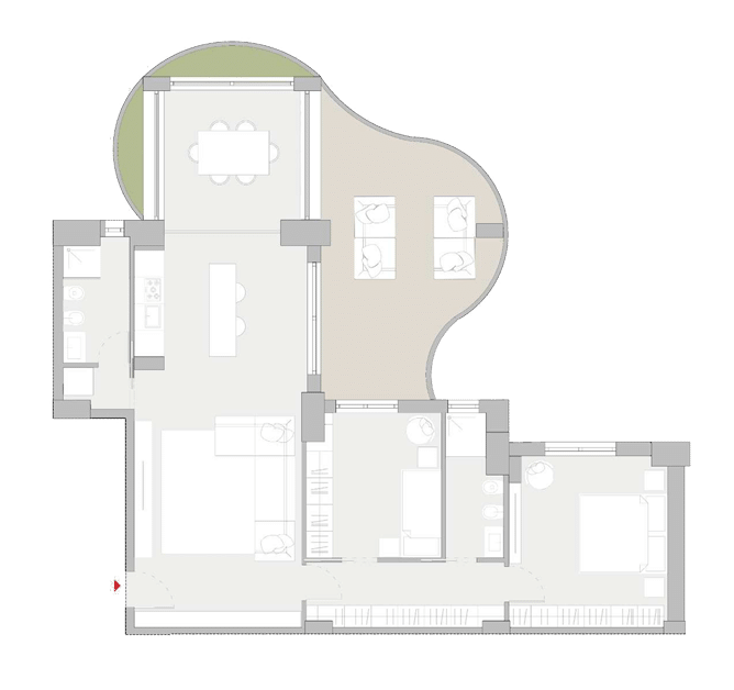 TIPOLOGIA C | Trilocale | 106mq