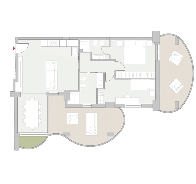TIPOLOGIA D | Trilocale | 88mq