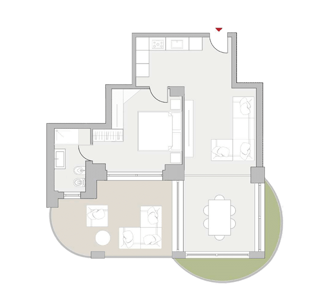 TIPOLOGIA E | Bilocale | 62mq