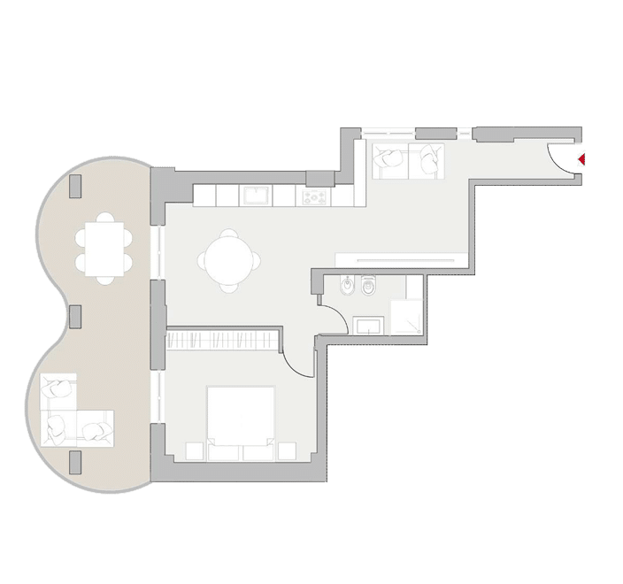 TIPOLOGIA F | Bilocale | 73mq